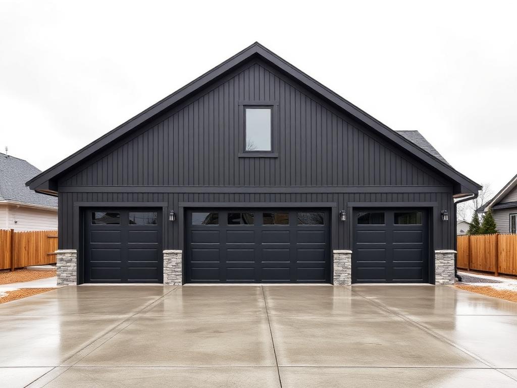 Panel-built garage and shop building
